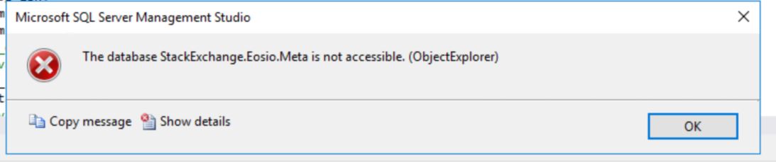 Database not accessible